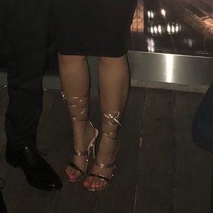 Pretty Little Thing lace-up heels